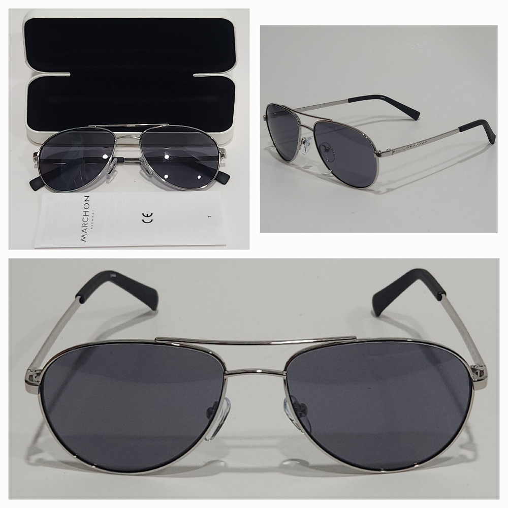 CALVIN KLEIN RETAILR165S Silver Aviator Sunglasses